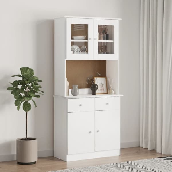 vidaXL Topp til kommode ALTA hvit 77x30x92 cm heltre furu
