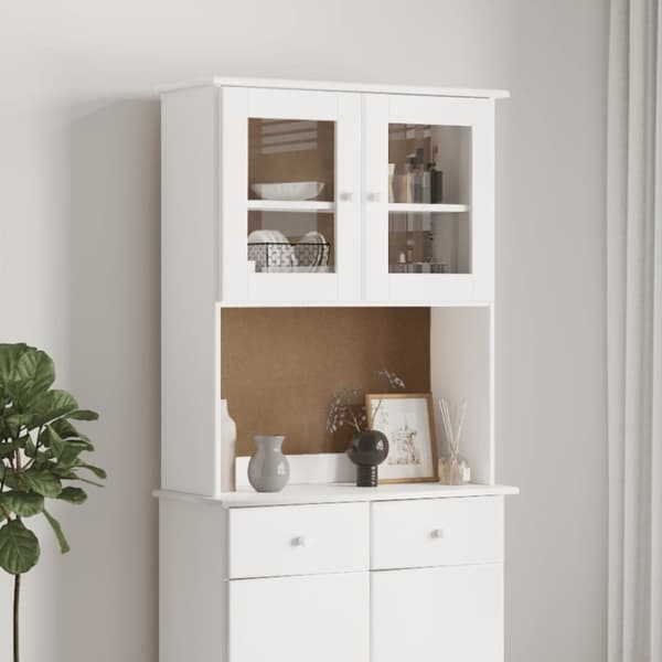 vidaXL Topp til kommode ALTA hvit 77x30x92 cm heltre furu