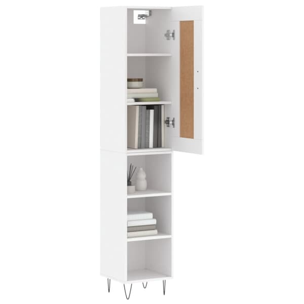 vidaXL Highboard hvit 34,5x34x180 cm konstruert tre