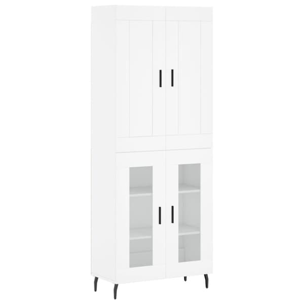 vidaXL Högskåp vit 69,5x34x180 cm konstruerat trä