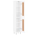 Miniatyrbilde 4 av 11: vidaXL Highboard høyglans hvit 34,5x34x180 cm konstruert tre