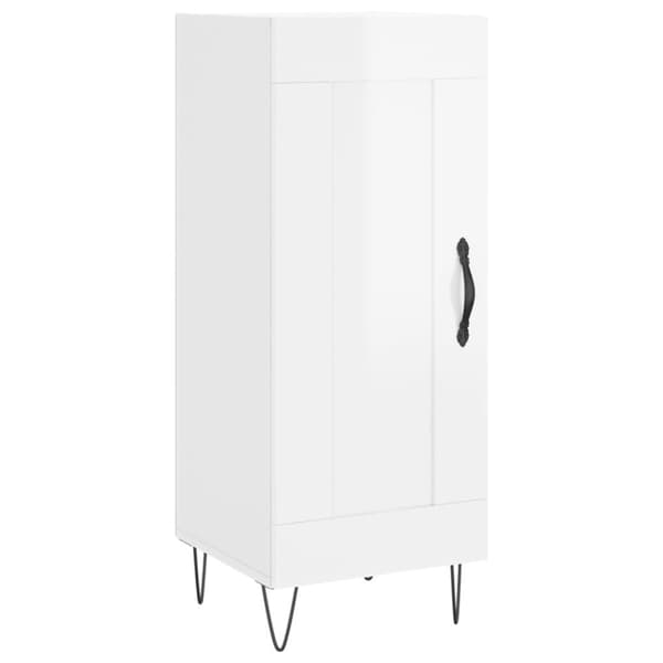 vidaXL Highboard høyglans hvit 34,5x34x180 cm konstruert tre