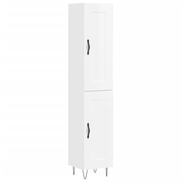 vidaXL skab 34,5x34x180 cm konstrueret træ hvid højglans