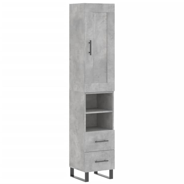vidaXL skab 34,5x34x180 cm konstrueret træ betongrå