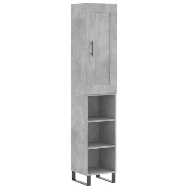 vidaXL Highboard betonggrå 34,5x34x180 cm konstruert tre