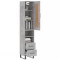 Miniatyrbilde 3 av 11: vidaXL Highboard betonggrå 34,5x34x180 cm konstruert tre