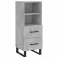 Miniatyrbilde 5 av 11: vidaXL Highboard betonggrå 34,5x34x180 cm konstruert tre