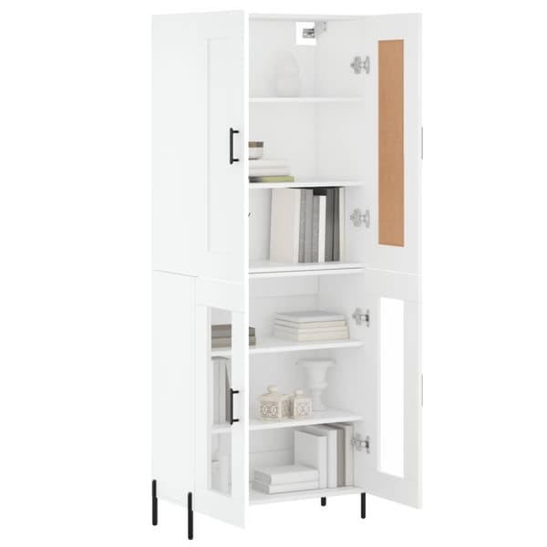vidaXL højskab 69,5x34x180 cm konstrueret træ hvid