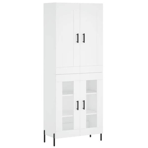 vidaXL højskab 69,5x34x180 cm konstrueret træ hvid