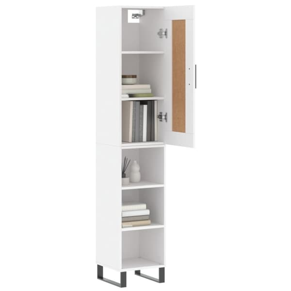 vidaXL Highboard hvit 34,5x34x180 cm konstruert tre