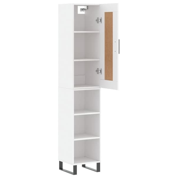 vidaXL Highboard hvit 34,5x34x180 cm konstruert tre