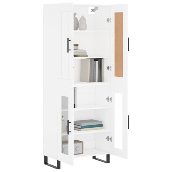 vidaXL Högskåp vit 69,5x34x180 cm konstruerat trä