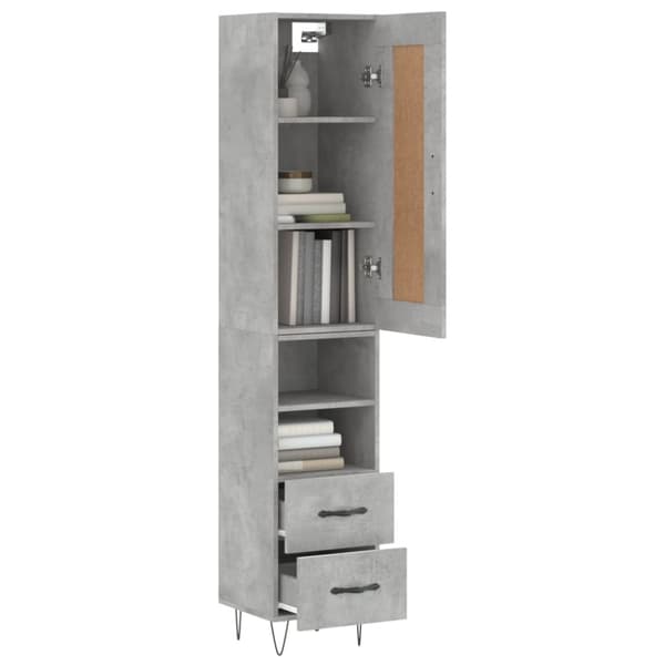 vidaXL skab 34,5x34x180 cm konstrueret træ betongrå