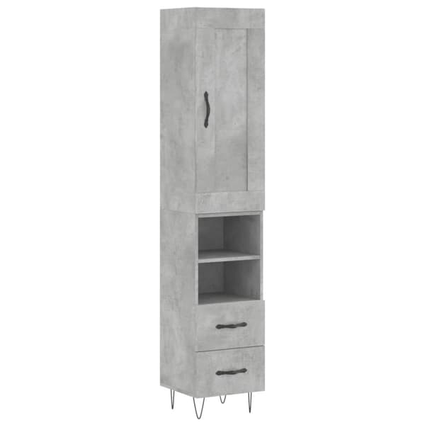 vidaXL skab 34,5x34x180 cm konstrueret træ betongrå