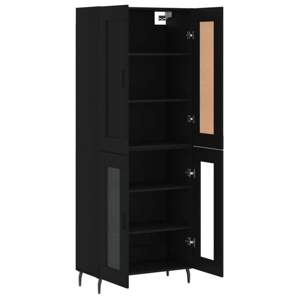 vidaXL højskab 69,5x34x180 cm konstrueret træ sort