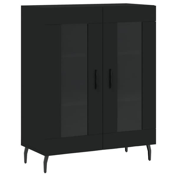 vidaXL højskab 69,5x34x180 cm konstrueret træ sort