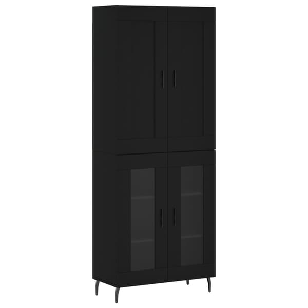vidaXL højskab 69,5x34x180 cm konstrueret træ sort