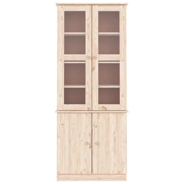 vidaXL vitrineskab ALTA 77x35x186,5 cm massivt fyrretræ