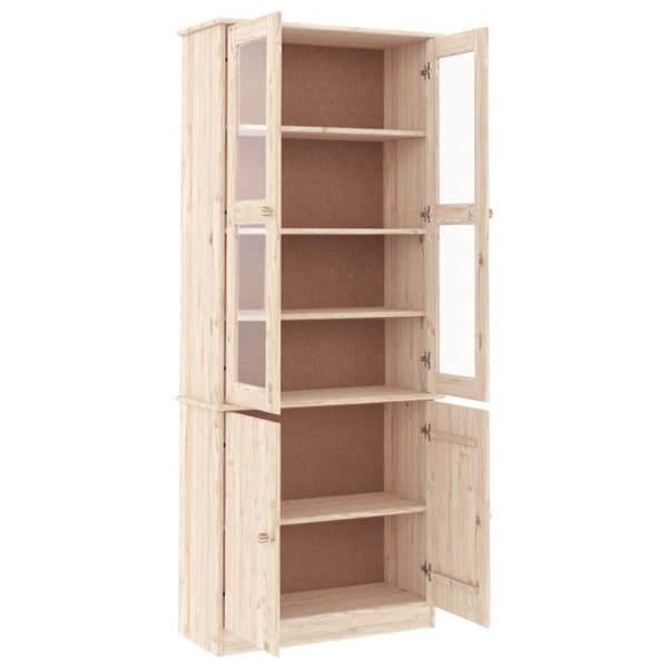 vidaXL vitrineskab ALTA 77x35x186,5 cm massivt fyrretræ