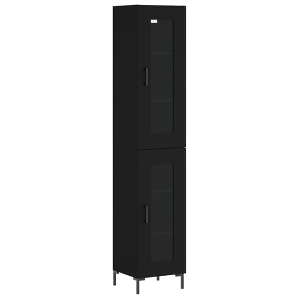 vidaXL Kaappi musta 34,5x34x180 cm tekninen puu