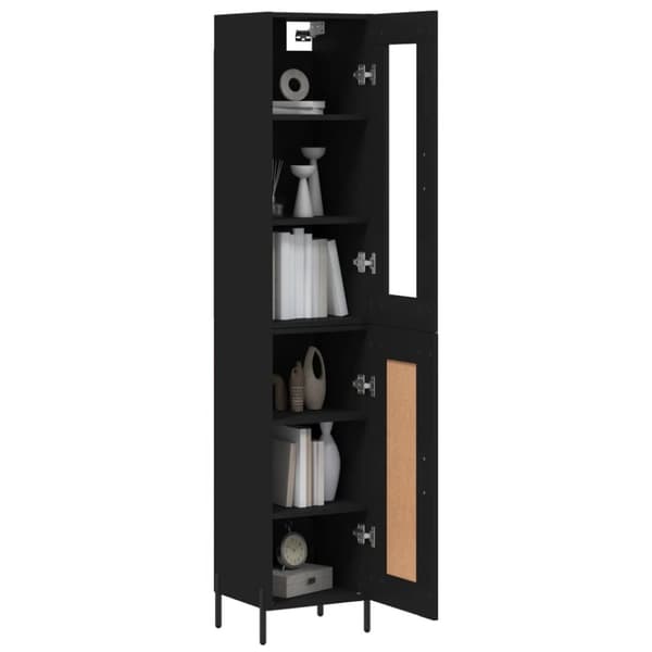 vidaXL skab 34,5x34x180 cm konstrueret træ sort
