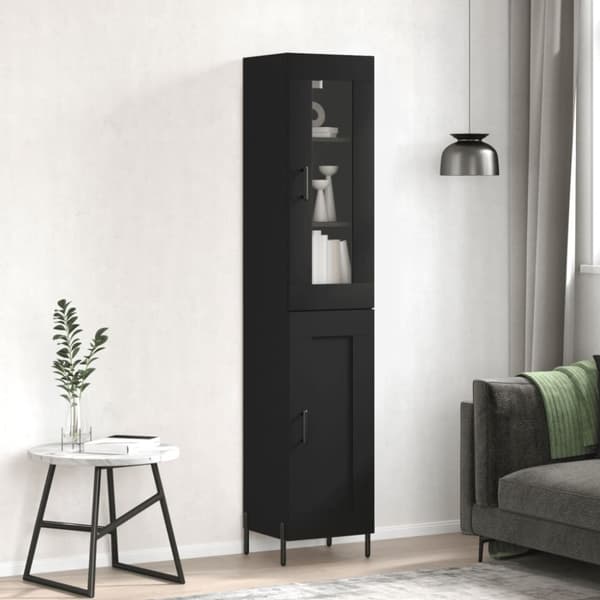vidaXL skab 34,5x34x180 cm konstrueret træ sort