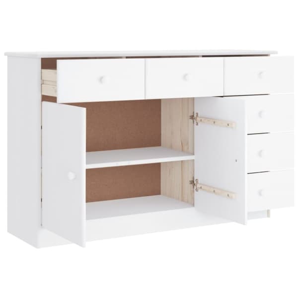 vidaXL Skänk ALTA vit 112x35x73 cm massiv furu
