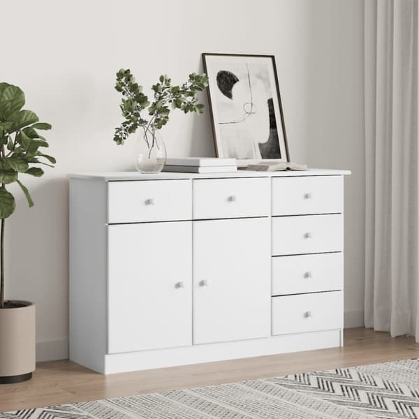 vidaXL Senkki ALTA valkoinen 112x35x73 cm täysi mänty