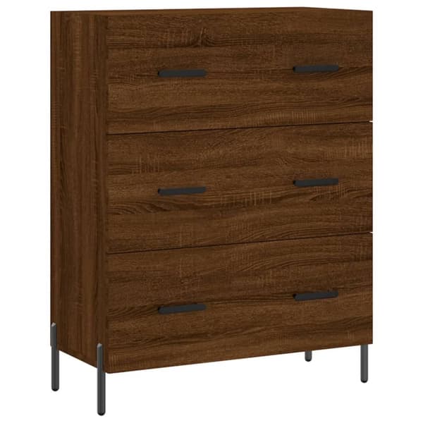 vidaXL højskab 69,5x34x180 cm konstrueret træ brun egetræsfarve