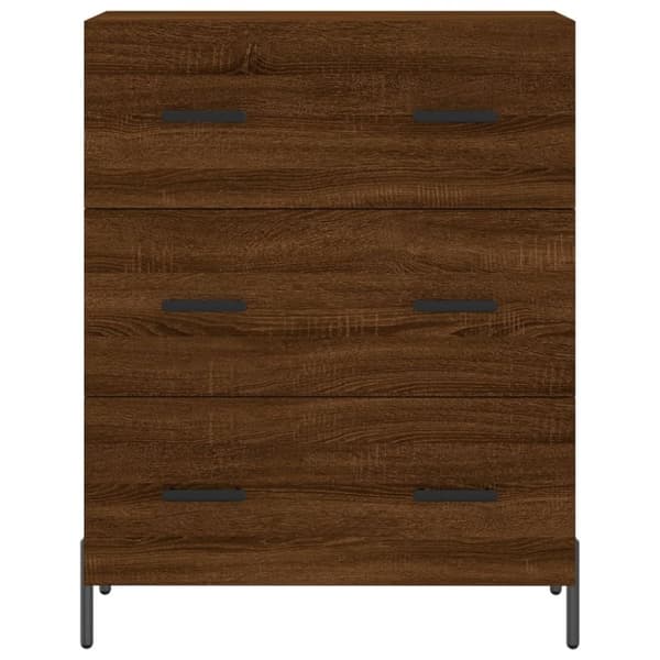 vidaXL højskab 69,5x34x180 cm konstrueret træ brun egetræsfarve