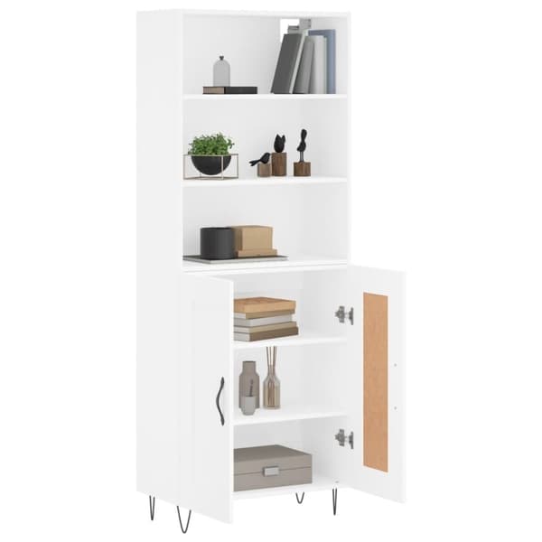 vidaXL Highboard hvit 69,5x34x180 cm konstruert tre