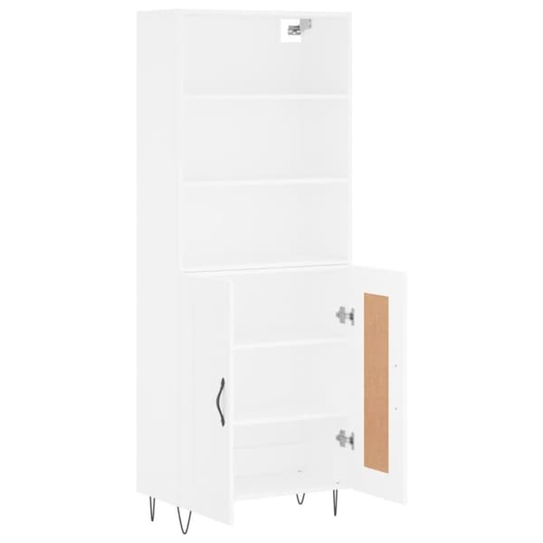 vidaXL højskab 69,5x34x180 cm konstrueret træ hvid