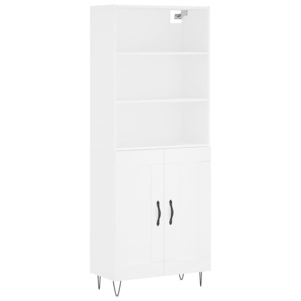 vidaXL højskab 69,5x34x180 cm konstrueret træ hvid