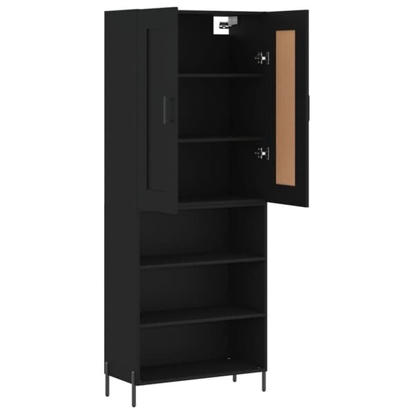 vidaXL Högskåp svart 69,5x34x180 cm konstruerat trä