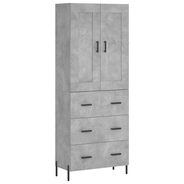 vidaXL højskab 69,5x34x180 cm konstrueret træ betongrå