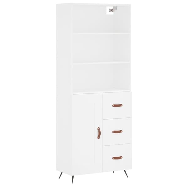 vidaXL højskab 69,5x34x180 cm konstrueret træ hvid