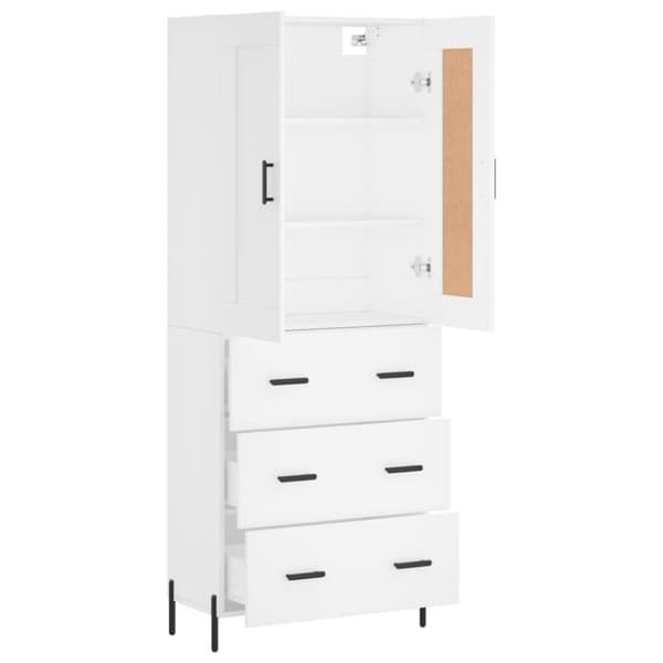 vidaXL Highboard hvit 69,5x34x180 cm konstruert tre