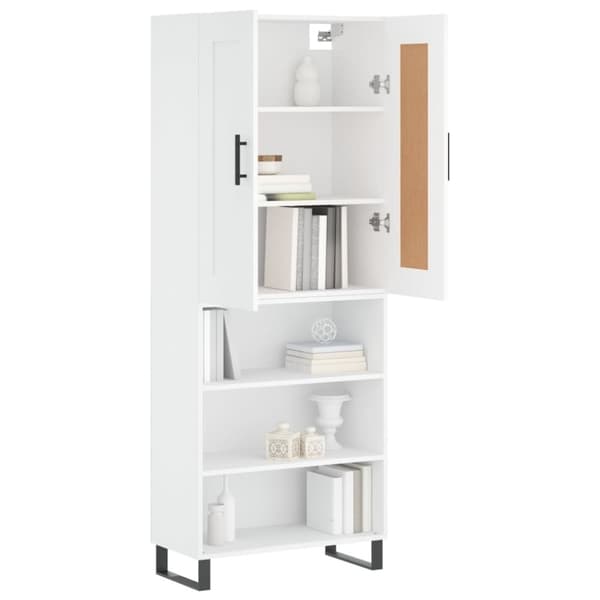 vidaXL Högskåp vit 69,5x34x180 cm konstruerat trä