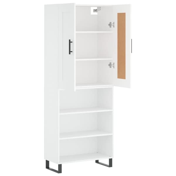 vidaXL Högskåp vit 69,5x34x180 cm konstruerat trä