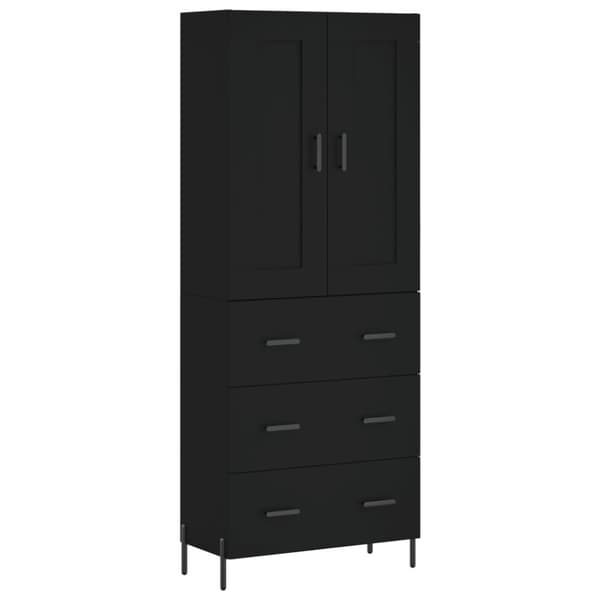vidaXL Högskåp svart 69,5x34x180 cm konstruerat trä