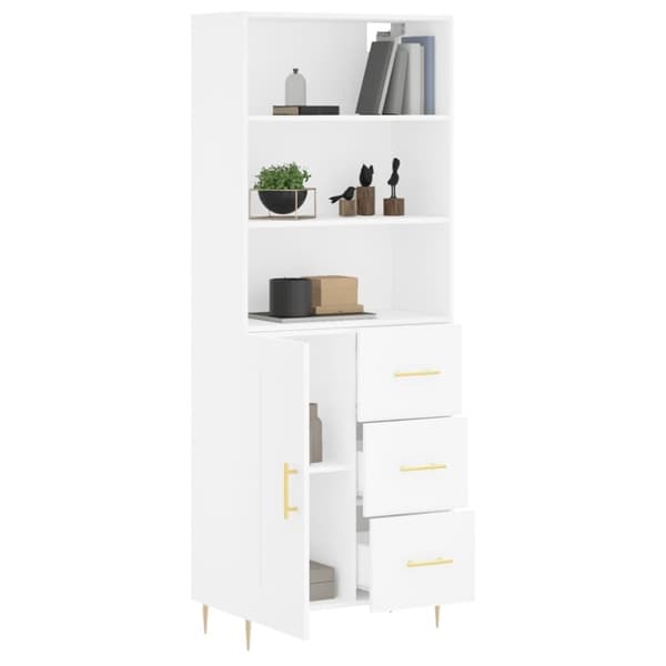 vidaXL højskab 69,5x34x180 cm konstrueret træ hvid