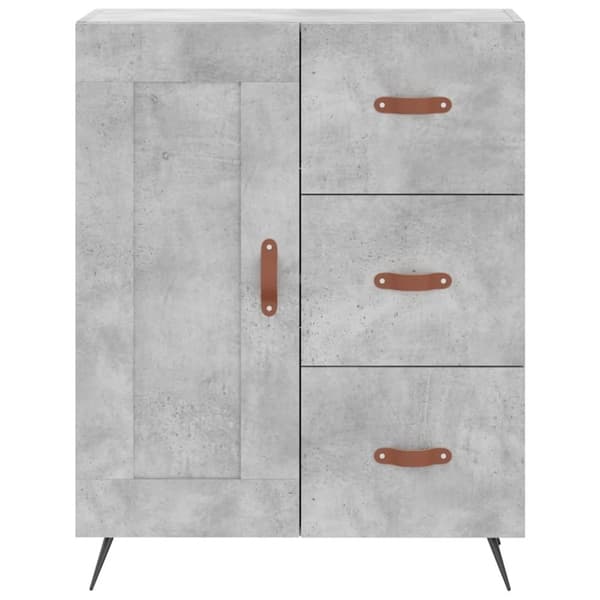 vidaXL Highboard betonggrå 69,5x34x180 cm konstruert tre