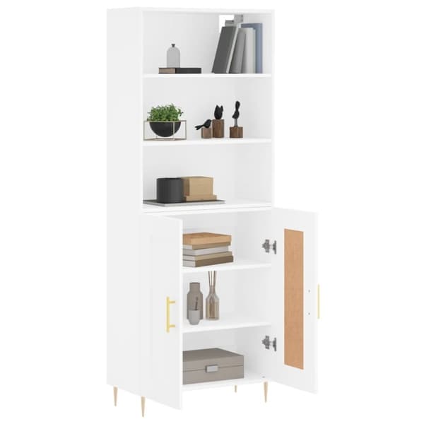 vidaXL højskab 69,5x34x180 cm konstrueret træ hvid