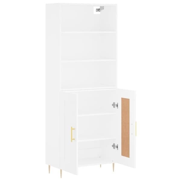 vidaXL højskab 69,5x34x180 cm konstrueret træ hvid