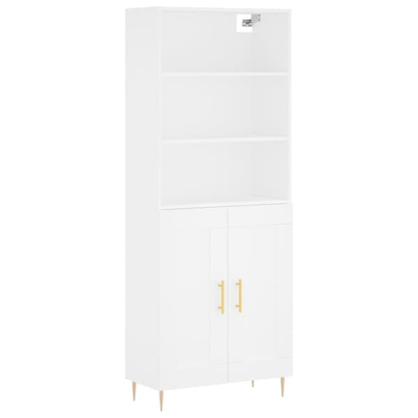 vidaXL højskab 69,5x34x180 cm konstrueret træ hvid