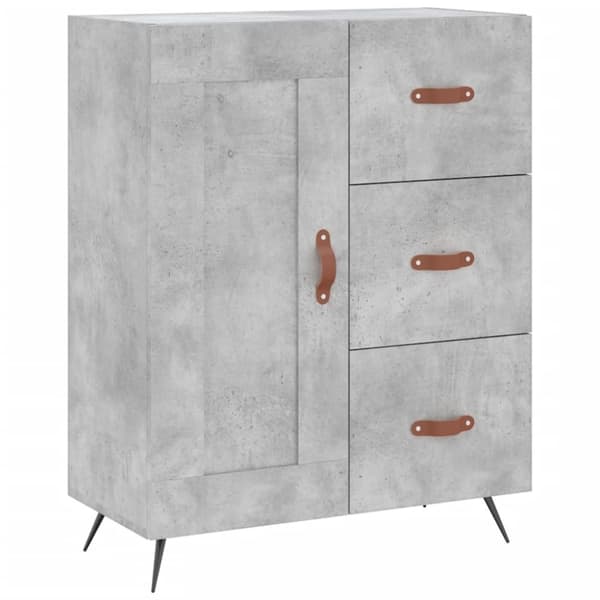 vidaXL Kaappi betoninharmaa 69,5x34x180 cm tekninen puu