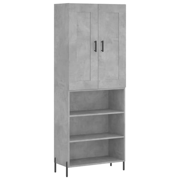 vidaXL højskab 69,5x34x180 cm konstrueret træ betongrå