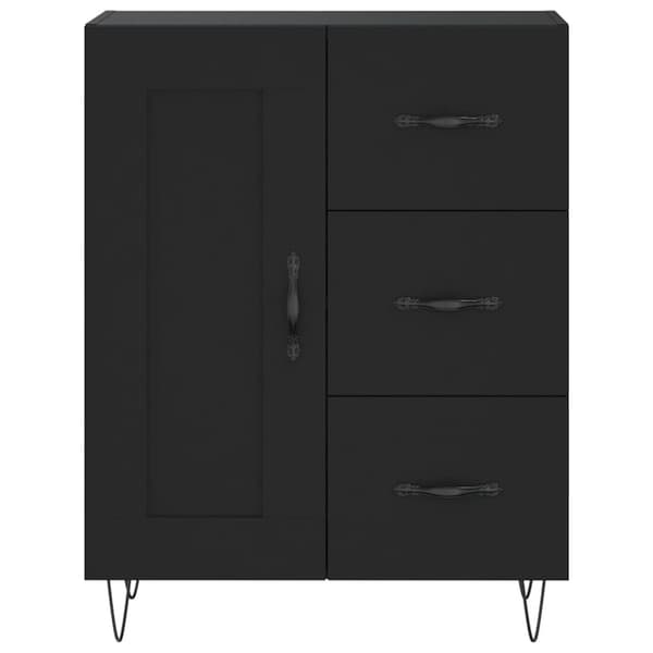 vidaXL Highboard svart 69,5x34x180 cm konstruert tre