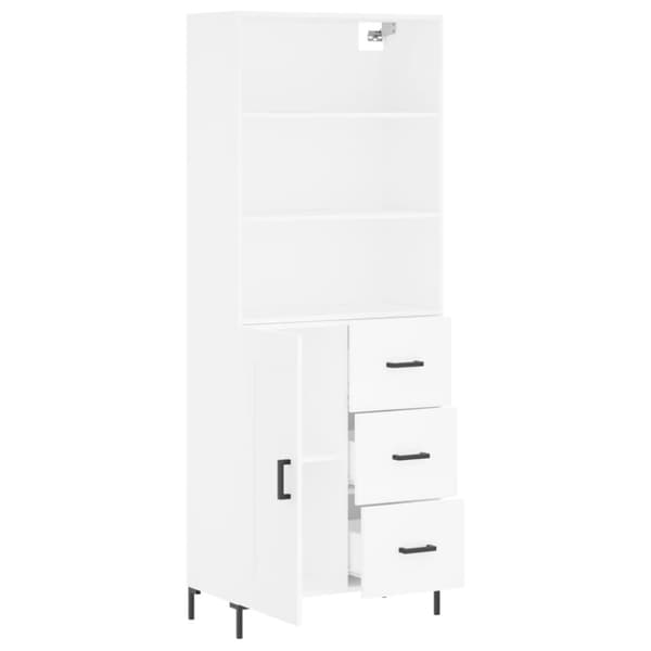 vidaXL Högskåp vit 69,5x34x180 cm konstruerat trä