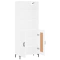 Miniatyrbilde 4 av 11: vidaXL Highboard hvit 69,5x34x180 cm konstruert tre